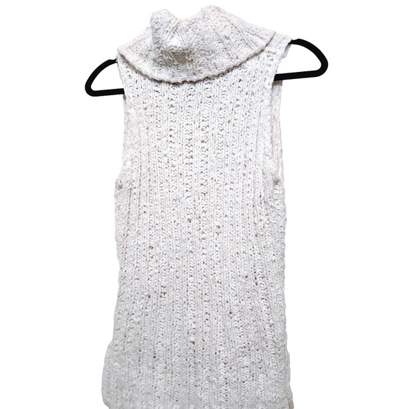 BB Dakota Tenbrook Cable Knit White Sleeveless Cowl Sweater M - Picture 12 of 12